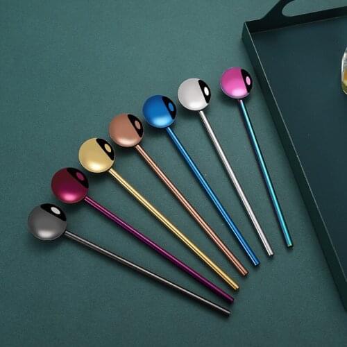 304 Coffee Spoon Stainless Steel Integrated Dual-Use Creative Network Red Ball Scoop Of Coffee Beverage Mixing Spoon
