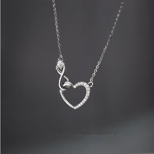 925 Sterling Silver Cross Heart Charm Necklace Creative Elegant Clavicle Chain Party Jewelry For Women Girls Choker dz230