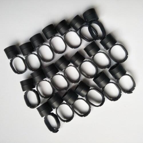Free Shipping 20Pcs/Bag Black Pigment Ink Ring Tattoo Ink Cup Holder Rings Permanent Makeup Tattoo accesories Supply
