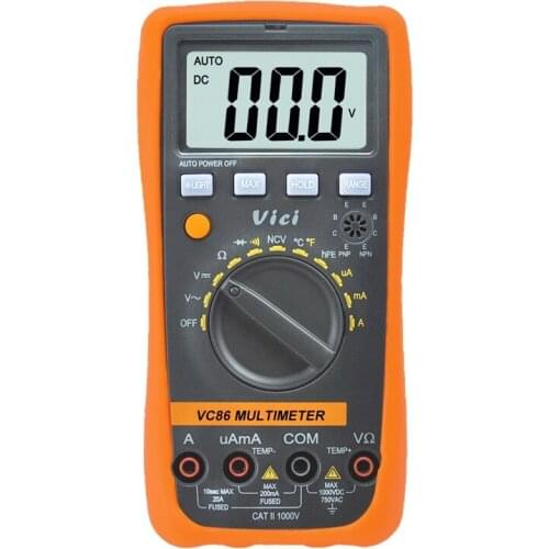 Digital Auto Range DMM Temperature Meter Handheld w/ NCV LCD Backlight TR DC AC VA Multimeter Electronic Precision Tester VC86