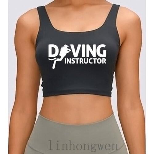 Diving Instructor Women Tank Top Spring Cotton Clothes Knitted Slim Round Collar Authentic Loose Crop Top