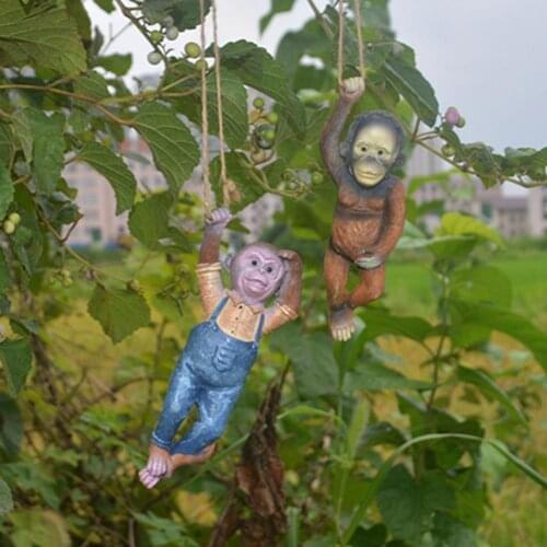 Monkey Decor Hanging Design Innovative Clothes Wearing Waterproof Resin Garden Monkey Statue Monkey Statue for Fence