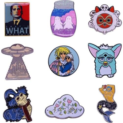 20pcs/lot J1558 Geekcoco Enamel Pin Cartoon Brooch Collection Cute Anime Metal Lapel Badge Brooches Jewelry Gift