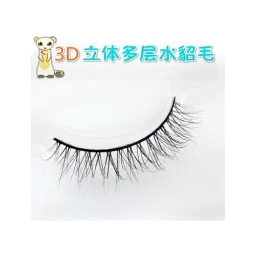 Hot sale 100% 3D Mink face without makeup natural Nude makeup single eyelid Inner double overlapping Black stem Hand woven NL13H