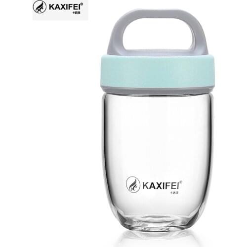 KAIXIFEI Glass Water Bottle Sport Outdoor Bottles Water Portable Shaker My Glass Bottle 300ml for Men Women Bottlas