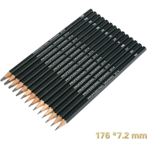 12B 10B 8B 7B 6B 5B 4B 3B 2B 1B HB 2H 4H 6HSketch Art Drawing Pencil Set 14pcs/set Professional Full Set of Sketch Pen Art Supp