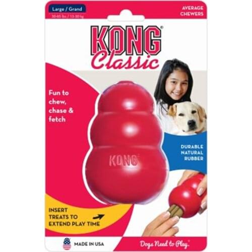 XS-XXL KONG Classic Dog Toy with Your Choice of Dog Treat Toy