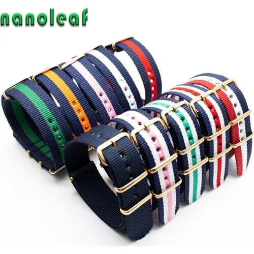 Classic Watch Band For NATO Zulu Nylon Watch Woven Straps With Watch Accessories Gold Buckles 18mm 20mm 22mm