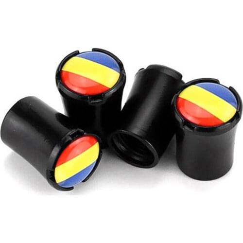 4pcs/Lot Romania Flag Car Tire Valve Caps For Lada Niva Diecast Vesta Priora Wheel Tires Air Dust Waterproof Screw Airtight Cap
