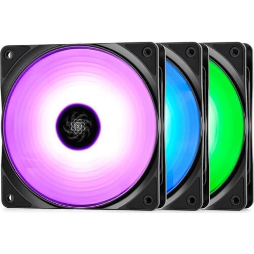 DEEPCOOL 3in1 KIT RF120M High brightness 120mm 12V/4PIN RGB PWM Fan silent Computer PC Case CPU Cooling fans with Hub