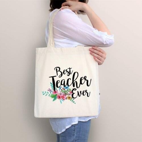 Best Teacher Ever Tote Bag birthday Teachers' Day Graduation retirement Appreciation week Gift Mothers Day Christmas present