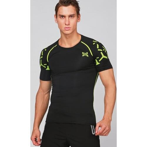 Mens Short Sleeve Compression Sports T-Shirts Running Shirt quick-drying Running Jogging Sport Wear Exercise Workout T-shirt