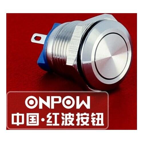 ONPOW 12mm Mini Waterproof IP67 Momentary Pin Terminal Stainless Steel Metal Push Button Switch (GQ12AF-10/J/S) CE,ROHS