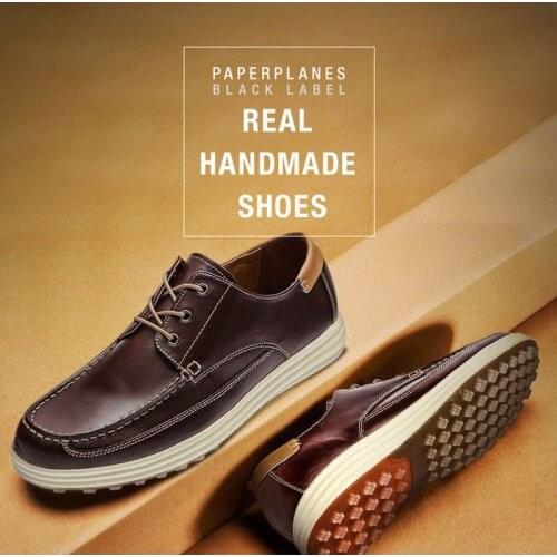 Paperplanes High Premium Handmade Leather Mens Comfort Shoes Sneakers - PP2002