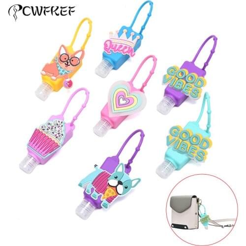 Cute Colourful Silicone Mini Hand Sanitizer Holder Travel Portable Gel Holder Hangable Liquid Dispenser Containers