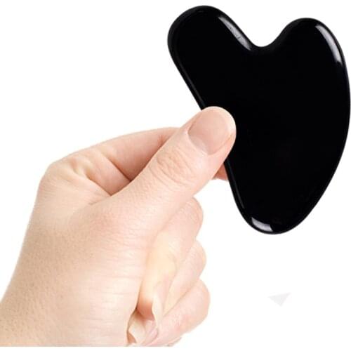 Obsidian Gua Sha Scraper Blackstone Facial Massage Gouache Board Face Neck Body Lifting Wrinkle Remover Beauty Skin Care Tool