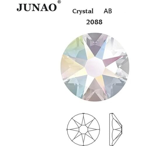 JUNAO 16 Cut Facet SS10 SS16 SS20 SS30 Top Quality Crystal AB Flatback Rhinestones Non Hot Fix Crystal Stone Applique Decoration