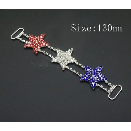 Creative 2pcs/lot 130mm*25mm star shape of crystal rhinestone bikini connector chain/ Diamond bikini buckle