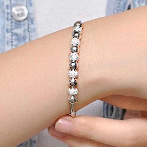 Lucky Beads Charm Cuff Bracelets&Bangle For Women Elegant Adjustable Chain Wedding Fashion Jewelry M6130