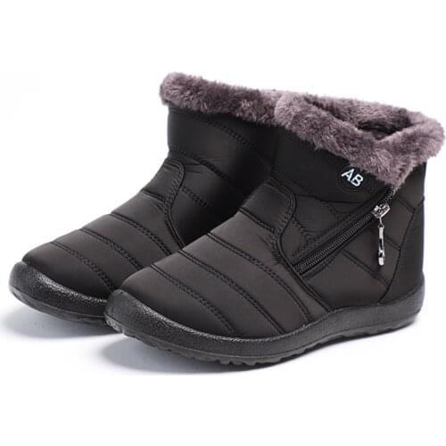 Winter Short Boots Women Ankle Boots Cotton Fabric Femmes Bottes Plush Shoes Ladies Booties Waterproof Shoes Botas Femininas