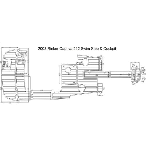 2003 Rinker Captiva 212 Swim Step & Cockpit Pad Boat EVA Teak Decking 1/4" 6mm