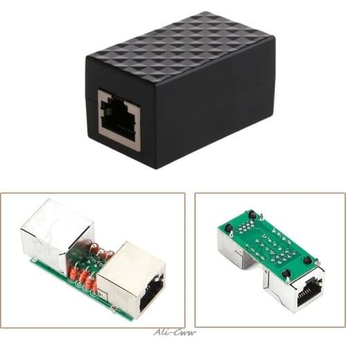 2018 Shielded Aluminum Alloy Lightning Arrester RJ-45 Adapter Ethernet Surge Protector Network Protect Device