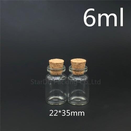 600pcs 6ml Small Cute Mini Cork Stopper Glass Bottles Vials Jars Containers 6cc Small Wishing Bottle with Cork