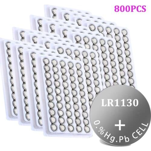 800PCS AG10 LR1130 LR54 389 SR113 189 Button Coin Cell Battery Car Wind Wheel Toys Watch Calculator Batteries