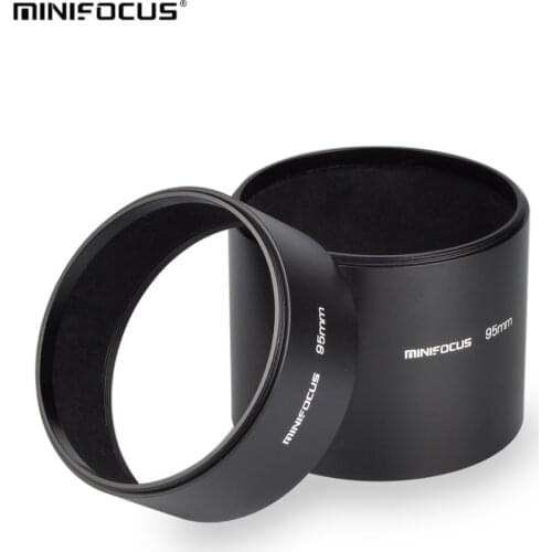 MINIFOCUS 95mm Screw in Telephoto Metal Lens Hood with Filter Thread Mount for Camera Lens with 95mm Filter Thread Aluminium
