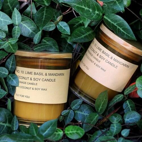 25 Flavor Large Wooden Lid Glass Jar Retro Scented Candle Soy Wax Smokeless Long Lasting Aromatherapy Candles 7oz Home Decor