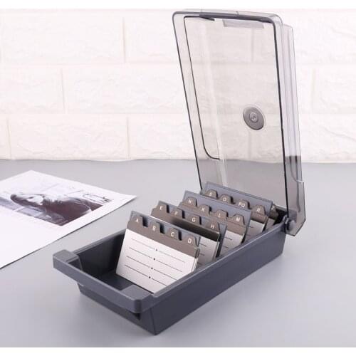 Large Capacity Splitter Index Tabs Business Card Box Holder Name Card Storage Box Organizer Case School Office Supplies C26
