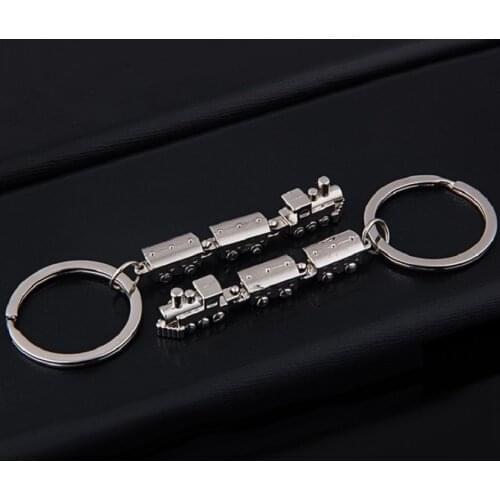 New Mini Train Model Alloy Keychains Metal Keyring Creatively Key Fob Car Pendant Bag Charm DecorationFor Men And Women