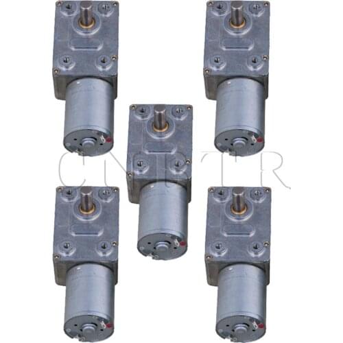 CNBTR 5PCS DC 12V 2RPM Electric Power Turbo Reducer Motor Right Angle Gear