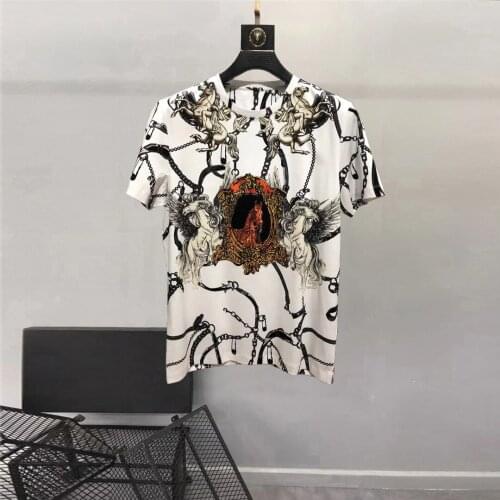 Europe style summer men casual t-shirts high quality cotton diamonds women/mens casual tee tops B505