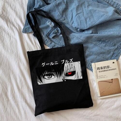 Japanese anime canvas bag Harajuku large capacity Vintage new cartoon ins shopper bag casual women shoulder bag