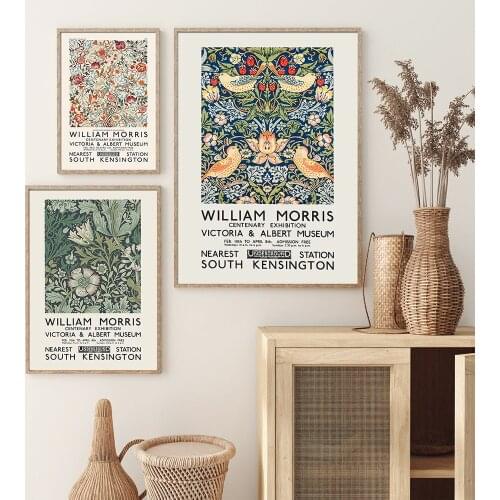 Art Nouveau Canvas Painting William Morris Print The Victoria and Albert Museum Exhibition Poster London Underground Wall Decor