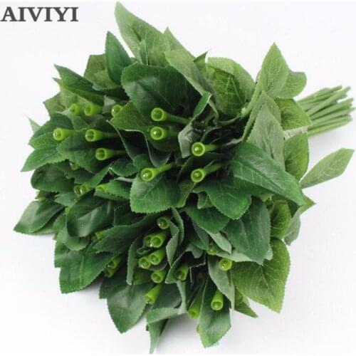 Artificial Fake Rose Flower Stems Artificial plant For DIY Handmade Bouquet Flower Leaf Vein Wedding Home Decoration