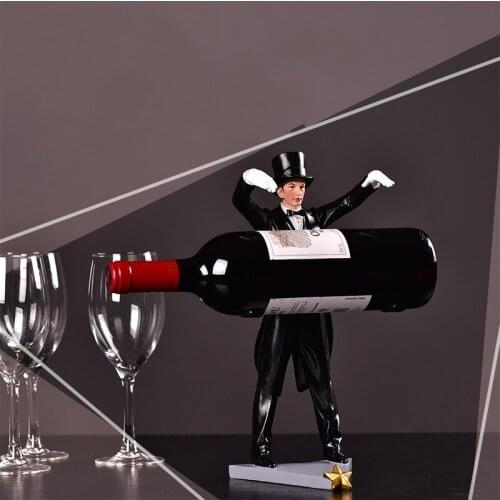 Creative simple European style decoration resin home wine cabinet decoration crafts magician wine rack