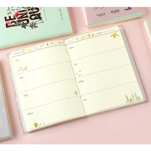 Cute Unicorn Portable Diary Book Floral Notebook Yearly Monthly Weekly Plan Planner Organizer Student School Supplies Stationery