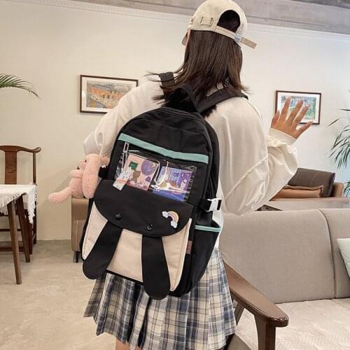 Fashion Womens Backpack Summer New Harajuku Style School Bags For Girls Large Capacity Backpacks With Many Pockets 2021