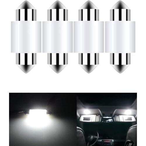4-Pack 31MM White 9V-18V CAN-Bus DE3175 DE3021 DE3022 3175 6428 LED Festoon Festoon Bulbs Car Interior Dome Map Door Plate Light