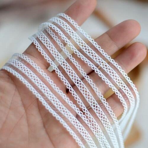 New Arrival 5 Meters Hot Sale White Sretchy Lace Trim DIY Craft 2CM Width Elastic Lace Ribbon High Qualtiy