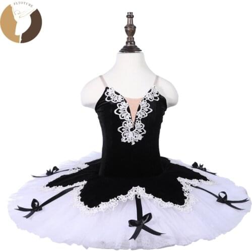 Ballet Group Performance Dance Wear Child Black Dance Tutu CT18009 Girls Velvet Ballet Pancake Tutus Professional Tutu Dresses