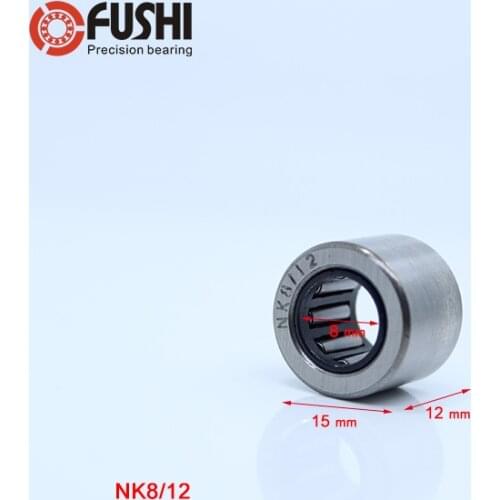 NK8/12 TN Bearing 8x15x12 mm ( 5 PC ) Solid Collar Needle Roller Bearings Without Inner Ring NK 8/12 NK812 Bearing
