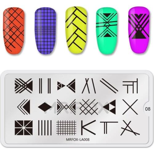 6.5*12.5cm Rectangle Nail Stamping Plates Abstract lines Pattern Nail Art Stamp Stamping Template Image Plate Stencils
