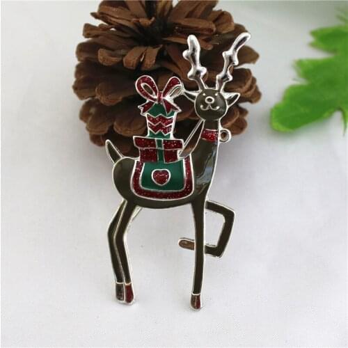 Customized Christmas Gifts 2020 New Christmas Elk Brooch Pin Clothes Accessories Women