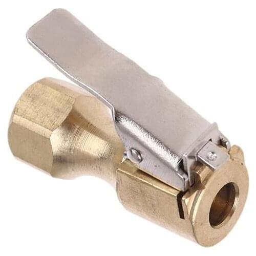 Air Chucks, Universal Heavy Duty Open Flow Straight Lock-On Tire Chuck with Clip for Inflator Gauge Compressor Accessories