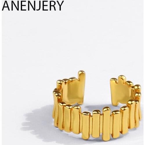 925 Sterling Silver Irregular Strips Rings for Women France Simple Gold Creative Design Jewelry Gifts
