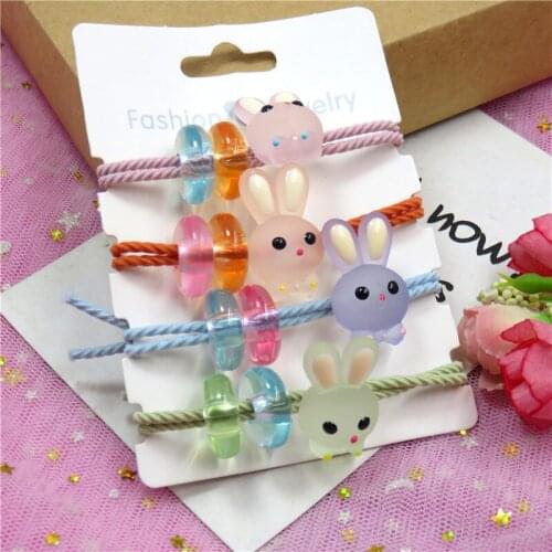 1PCS Lovely Rabbit Ball Elastic Hair Bands For Girls Handmade Bow Creativity Headband Scrunchy Kids Hair Accessories For Womens