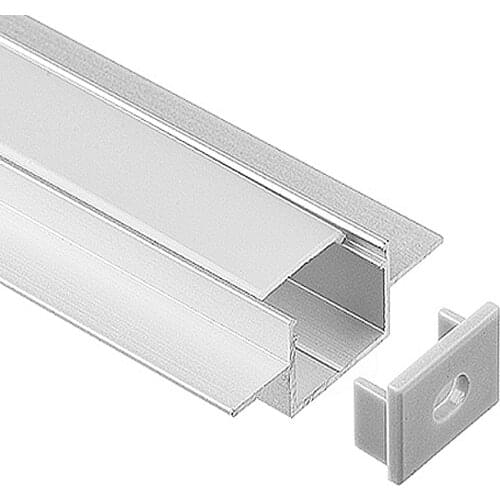 10-50 Meters/Pack, 1m per piece led aluminum profile slim 1m with milky diffuse or clear cover for led strips